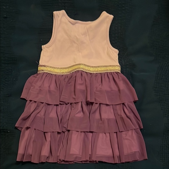 Purple and Cream Kids Dress - Picture 6 of 6